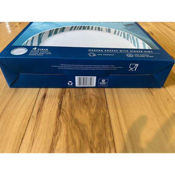 Corelle Everyday Expressions Glass Geometrica Abstract 4 Piece Dinner Plates - Picture 5 of 6